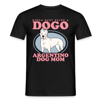Dogo Argentino Maman | Cadeau de propriétaire de chien de chien - T-shirt homme - noir - Devant - AI Model Male 178 light (178cm)