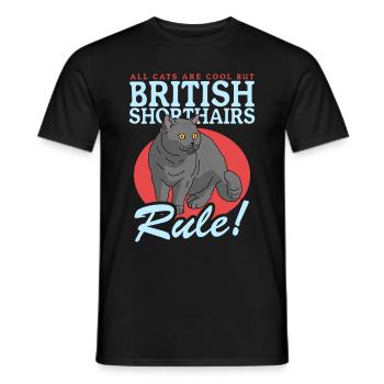 British Shorthair Cats Cat Owner Gift - Men's T-Shirt - black - Front - AI Model Male 178 light (178cm)