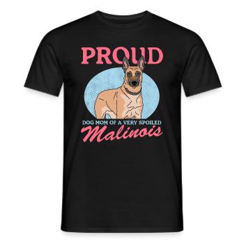 Malinois Maman | Cadeau Berger Belge - T-shirt homme - noir - Devant - AI Model Male 178 light (178cm)