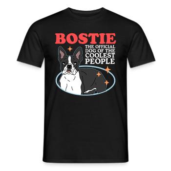 Boston Terrier Hunde | Hundebesitzer Geschenk - Männer T-Shirt - Schwarz - Vorne - AI Model Male 178 light (178cm)