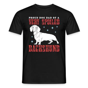 Teckel Papa Teckel Chien Propriétaire Cadeau - T-shirt homme - noir - Devant - AI Model Male 178 light (178cm)