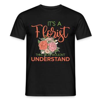 Florist Floristry Flowers Florist - Men's T-Shirt - black - Front - AI Model Male 178 light (178cm)