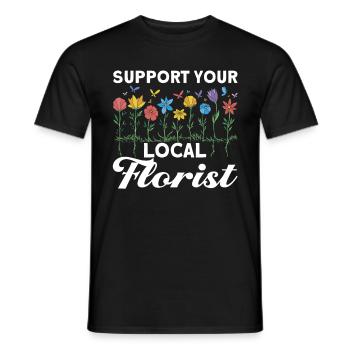 Florist Floristry Flowers Florist - Men's T-Shirt - black - Front - AI Model Male 178 light (178cm)