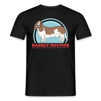 Basset Hound Chiens | Cadeau de propriétaire de chien - T-shirt homme - noir - Devant - AI Model Male 178 light (178cm)