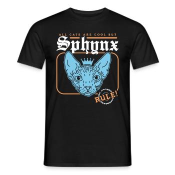 Sphynx Katze Katzenbesitzer Katzenhalter Geschenk - Männer T-Shirt - Schwarz - Vorne - AI Model Male 178 light (178cm)