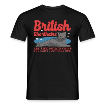 British Shorthair British Shorthair Gift - Men's T-Shirt - black - Front - AI Model Male 178 light (178cm)