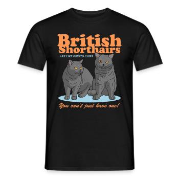 British Shorthair Cats Cadeau - T-shirt homme - noir - Devant - AI Model Male 178 light (178cm)