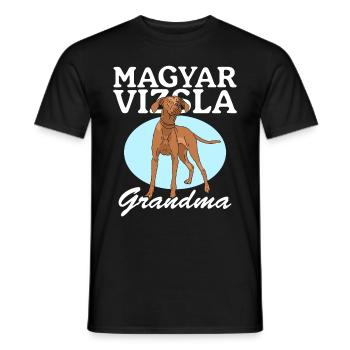 Magyar Vizsla Grandma Dog Owner Gift - Men's T-Shirt - black - Front - AI Model Male 178 light (178cm)