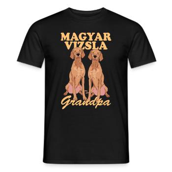 Magyar Vizsla Grandpa Dog Owner Gift - Men's T-Shirt - black - Front - AI Model Male 178 light (178cm)