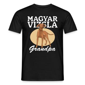 Magyar Vizsla Grandpa Dog Owner Gift - Men's T-Shirt - black - Front - AI Model Male 178 light (178cm)