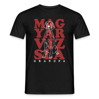 Magyar Vizsla Grandpa | Dog Owner Gift - Men's T-Shirt - black - Front - AI Model Male 178 light (178cm)