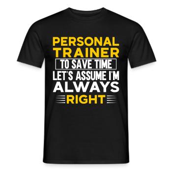 Fitness Workout Motivation Personal Trainer - Men's T-Shirt - black - Front - AI Model Male 178 light (178cm)