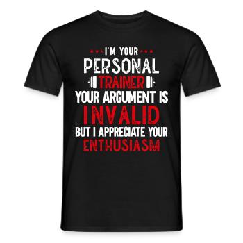 Fitness Workout Motivation Personal Trainer - Men's T-Shirt - black - Front - AI Model Male 178 light (178cm)