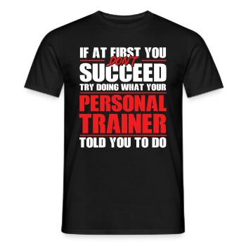 Fitness Workout Motivation Personal Trainer - Men's T-Shirt - black - Front - AI Model Male 178 light (178cm)