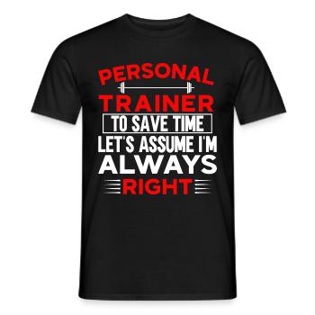 Fitness Workout Motivation Personal Trainer - Men's T-Shirt - black - Front - AI Model Male 178 light (178cm)