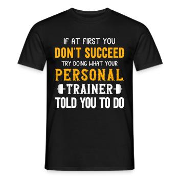 Fitness Workout Motivation Personal Trainer - Men's T-Shirt - black - Front - AI Model Male 178 light (178cm)
