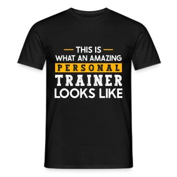 Fitness Workout Motivation Personal Trainer - Men's T-Shirt - black - Front - AI Model Male 178 light (178cm)