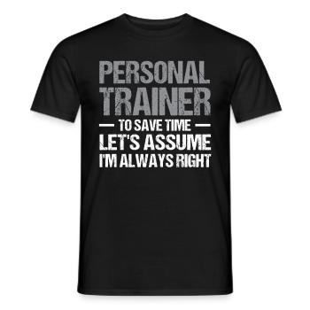 Fitness Workout Motivation Personal Trainer - Men's T-Shirt - black - Front - AI Model Male 178 light (178cm)