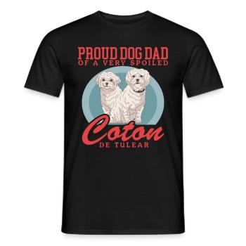 Coton de Tuléar Papa | Cadeau de propriétaire de chien - T-shirt homme - noir - Devant - AI Model Male 178 light (178cm)