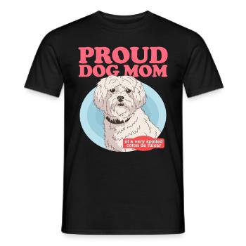Coton de Tuléar Maman Chien Chien Propriétaire Cadeau - T-shirt homme - noir - Devant - AI Model Male 178 light (178cm)