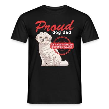 Coton de Tuléar Papa Chien Propriétaire Cadeau - T-shirt homme - noir - Devant - AI Model Male 178 light (178cm)