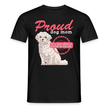 Coton de Tuléar Maman Chien Propriétaire Cadeau - T-shirt homme - noir - Devant - AI Model Male 178 light (178cm)
