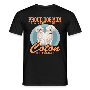Coton de Tuléar Maman | Cadeau de propriétaire de chien - T-shirt homme - noir - Devant - AI Model Male 178 light (178cm)