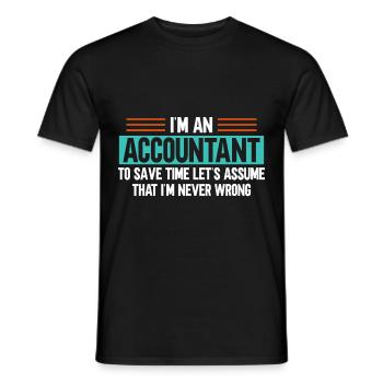 Accountant Gift Profession Finance Tax Advisor - Men's T-Shirt - black - Front - AI Model Male 178 light (178cm)