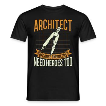 Architect Gift Profession Architecture Job Architect - Men's T-Shirt - black - Front - AI Model Male 178 light (178cm)