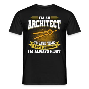 Architect Gift Profession Architecture Job Architect - Men's T-Shirt - black - Front - AI Model Male 178 light (178cm)