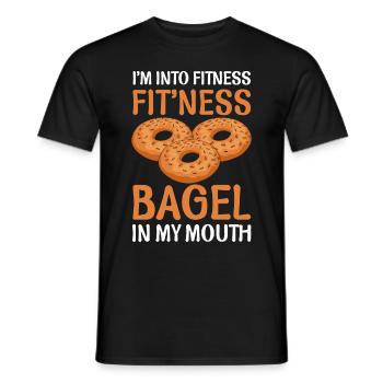Bagel Food Gift Bagel - Men's T-Shirt - black - Front - AI Model Male 178 light (178cm)