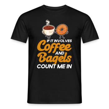 Bagel Food Gift Bagel - Men's T-Shirt - black - Front - AI Model Male 178 light (178cm)