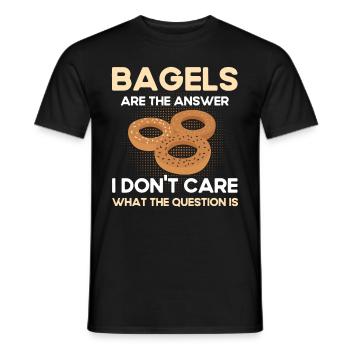 Bagel Food Gift Bagel - Men's T-Shirt - black - Front - AI Model Male 178 light (178cm)