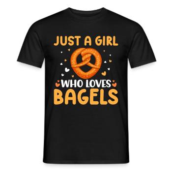 Bagel Food Gift Bagel - Men's T-Shirt - black - Front - AI Model Male 178 light (178cm)