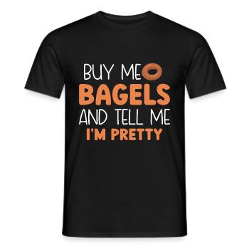 Bagel Food Gift Bagel - Men's T-Shirt - black - Front - AI Model Male 178 light (178cm)