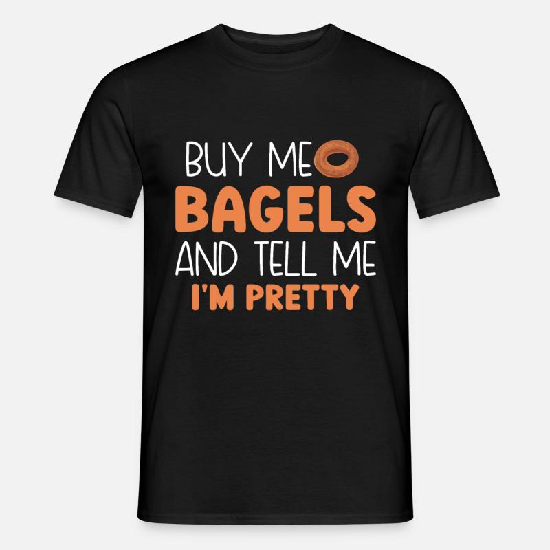 Bagel Essen Geschenk Bagel - Männer T-Shirt - Schwarz