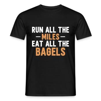 Bagel Food Gift Bagel - Men's T-Shirt - black - Front - AI Model Male 178 light (178cm)