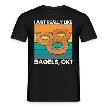 Bagel Food Gift Bagel - Men's T-Shirt - black - Front - AI Model Male 178 light (178cm)