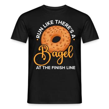Bagel Food Gift Bagel - Men's T-Shirt - black - Front - AI Model Male 178 light (178cm)