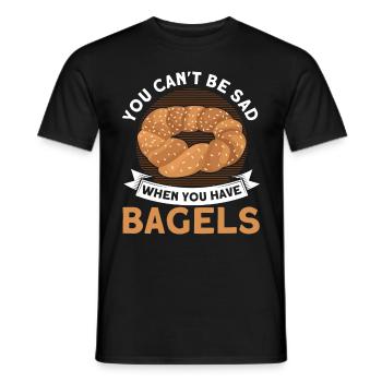 Bagel Food Gift Bagel - Men's T-Shirt - black - Front - AI Model Male 178 light (178cm)