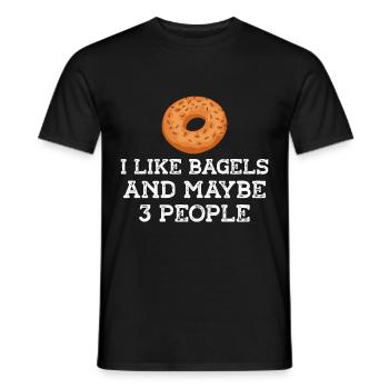 Bagel Food Gift Bagel - Men's T-Shirt - black - Front - AI Model Male 178 light (178cm)