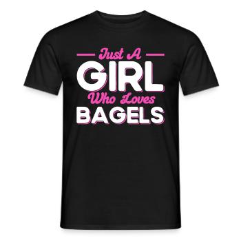 Bagel Food Gift Bagel - Men's T-Shirt - black - Front - AI Model Male 178 light (178cm)