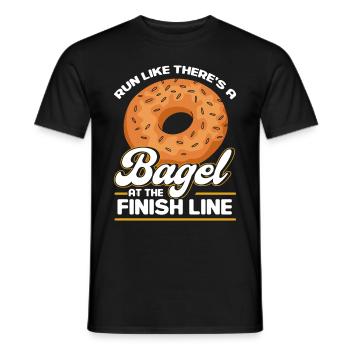 Bagel Food Gift Bagel - Men's T-Shirt - black - Front - AI Model Male 178 light (178cm)