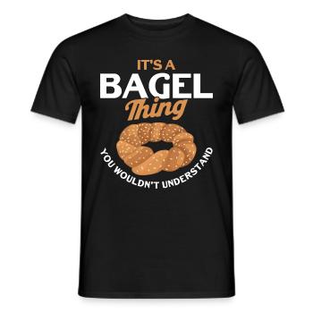 Bagel Food Gift Bagel - Men's T-Shirt - black - Front - AI Model Male 178 light (178cm)