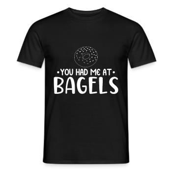 Bagel Food Gift Bagel - Men's T-Shirt - black - Front - AI Model Male 178 light (178cm)