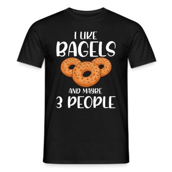 Bagel Food Gift Bagel - Men's T-Shirt - black - Front - AI Model Male 178 light (178cm)