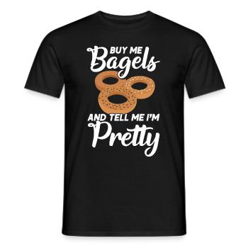 Bagel Food Gift Bagel - Men's T-Shirt - black - Front - AI Model Male 178 light (178cm)