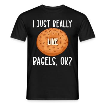Bagel Food Gift Bagel - Men's T-Shirt - black - Front - AI Model Male 178 light (178cm)
