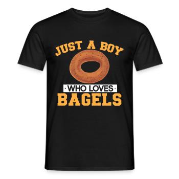 Bagel Food Gift Bagel - Men's T-Shirt - black - Front - AI Model Male 178 light (178cm)