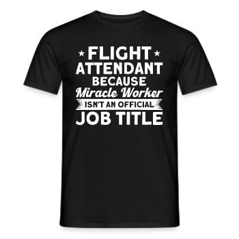 Personnel de cabine de l’hôtesse de l’air hôtesse de l’air - T-shirt homme - noir - Devant - AI Model Male 178 light (178cm)